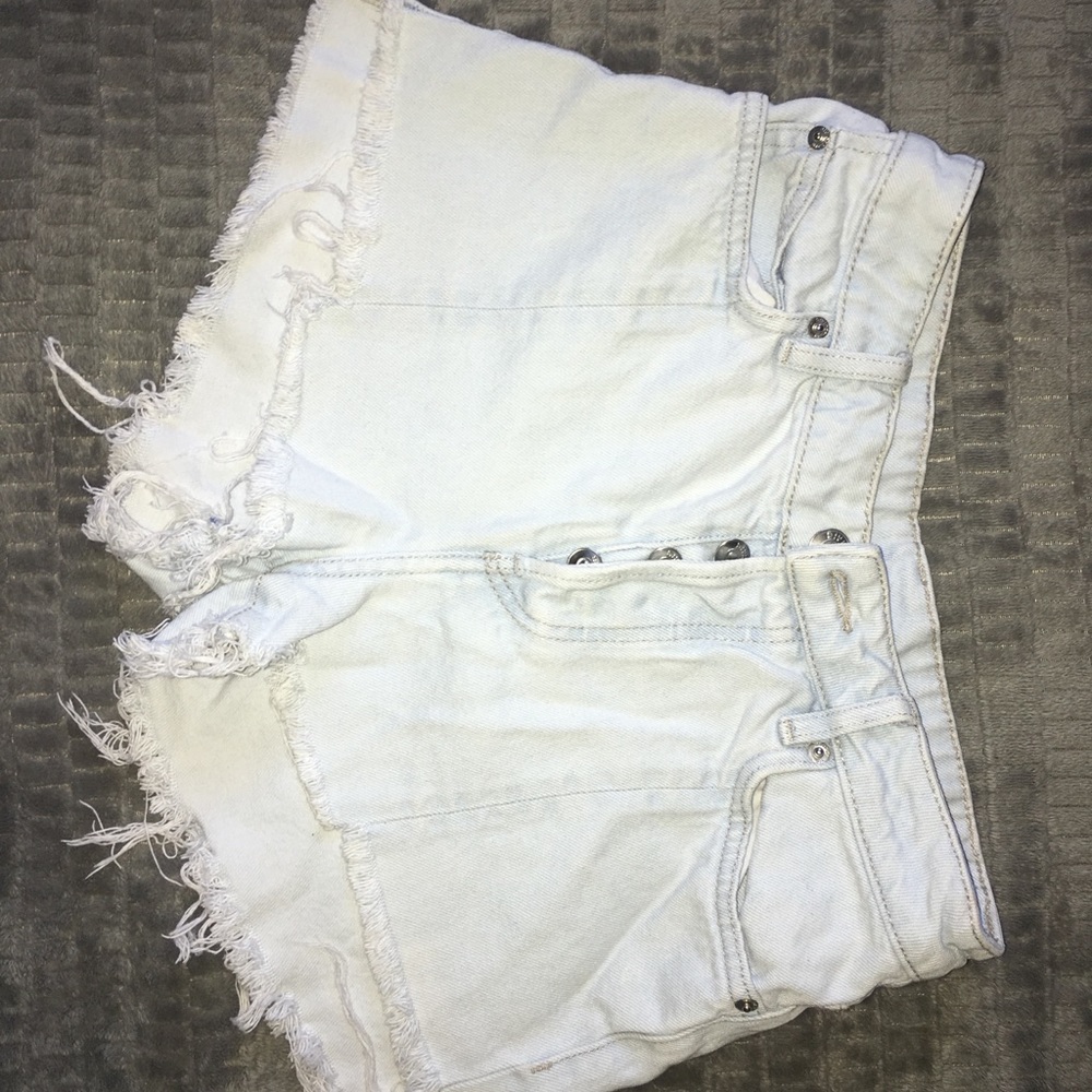 Light wash jean shorts